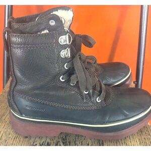 Sorel Mens NM3964 Waterproof Leather Boots Size 8 US / 7 UK / 41 EU Black Shearl